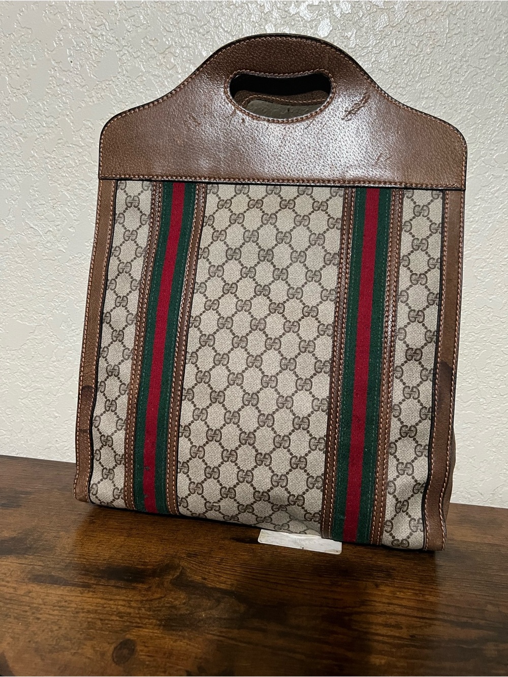 Gucci Brown GG Canvas Messenger with Green and Red Web Stripes